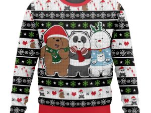 Ice Bear Cartoon Ugly Christmas Sweater Holiday Gift - Image 1
