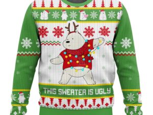 Ice Bear Wearing Sweater Ugly Christmas Sweater - Image 1