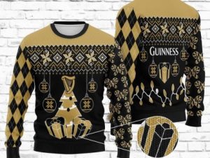 Iconic Irish Stout Beer Ugly Christmas Sweater - Image 1