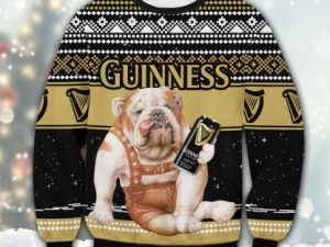 Iconic Irish Stout Bulldog Ugly Christmas Sweater - Image 1
