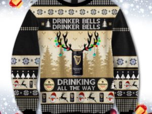 Iconic Irish Stout Drinker Bells Ugly Christmas Sweater - Image 1