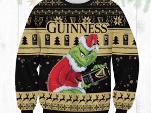 Iconic Irish Stout Grinch Ugly Christmas Sweater Holiday Gift Holiday Gift - Image 1