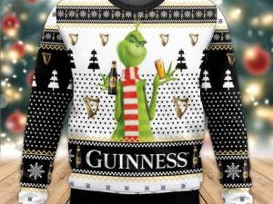 Iconic Irish Stout Grinch Ugly Christmas Sweater Xmas Gift - Image 1