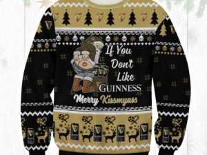 Iconic Irish Stout Merry Kissmyass Ugly Christmas Sweater - Image 1