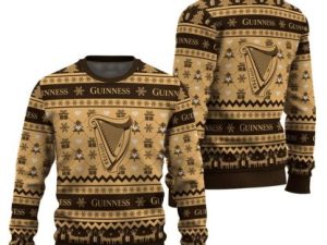 Iconic Irish Stout Snowing Ugly Christmas Sweater - Image 1