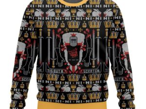 Ill Bite Ya Legs Monty Python And The Holy Grail Ugly Christmas Sweater - Image 1