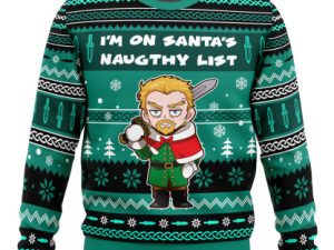 Im On Santas Naughty List Vinland Saga Ugly Christmas Sweater - Image 1