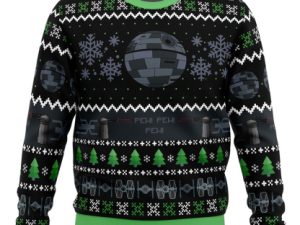 Imperial Death Star Cosmic Battles Ugly Christmas Sweater - Image 1