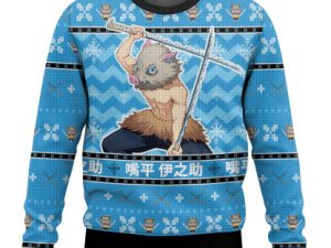 Inosuke Demon Slayer Ugly Christmas Sweater - Image 1