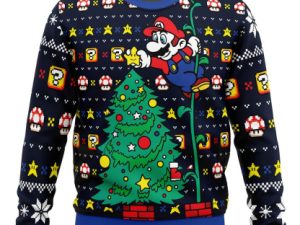 Its A Tree Mario Bros Ugly Christmas Sweater - Image 1