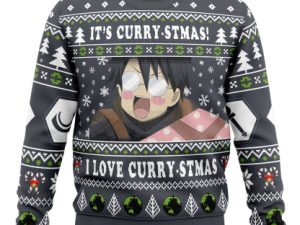 Its Curry Stmas I Love Curry Stmas Log Horizon Ugly Christmas Sweater - Image 1