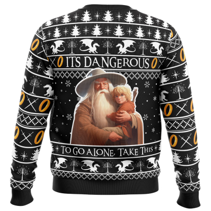 its dangerous to go alone lord of the rings ugly christmas sweater 2 Its Dangerous To Go Alone Lord Of The Rings Ugly Christmas Sweater - Image 2