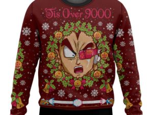 Its Over 9000 Dragon Ball Z Ugly Christmas Sweater - Image 1