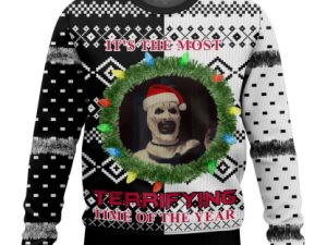Its The Most Terrifying Time Of The Year Ugly Christmas Sweater - Image 1