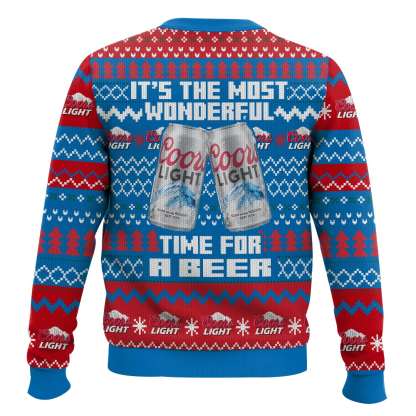 its the most wonderful time for a coors light ugly christmas sweater 2 Its The Most Wonderful Time For A Coors Light Ugly Christmas Sweater - Image 2
