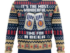 Its The Most Wonderful Time For A Miller Lite Ugly Christmas Sweater - Image 1