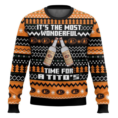 its the most wonderful time for a titos ugly christmas sweater 1 Its The Most Wonderful Time For A Titos Ugly Christmas Sweater - Image 1