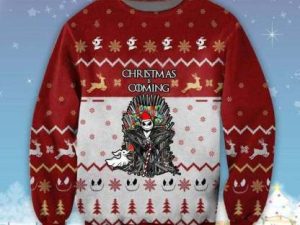 Jack Skellington The Nightmare Before Christmas Is Coming Ugly Christmas Sweater - Image 1