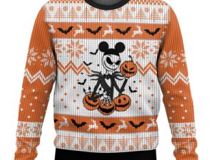 Jack Skellington Ugly Christmas Sweater Present - Image 1