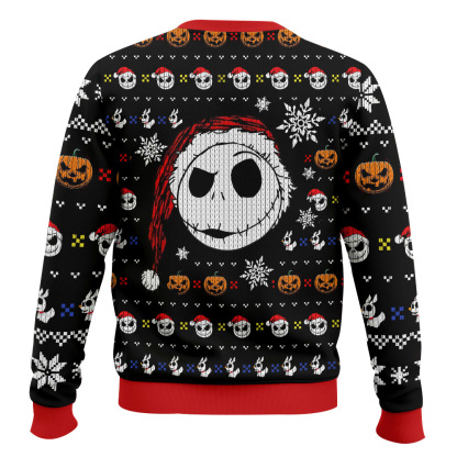jack skellington ugly christmas sweater unisex 2 Jack Skellington Ugly Christmas Sweater Unisex - Image 2