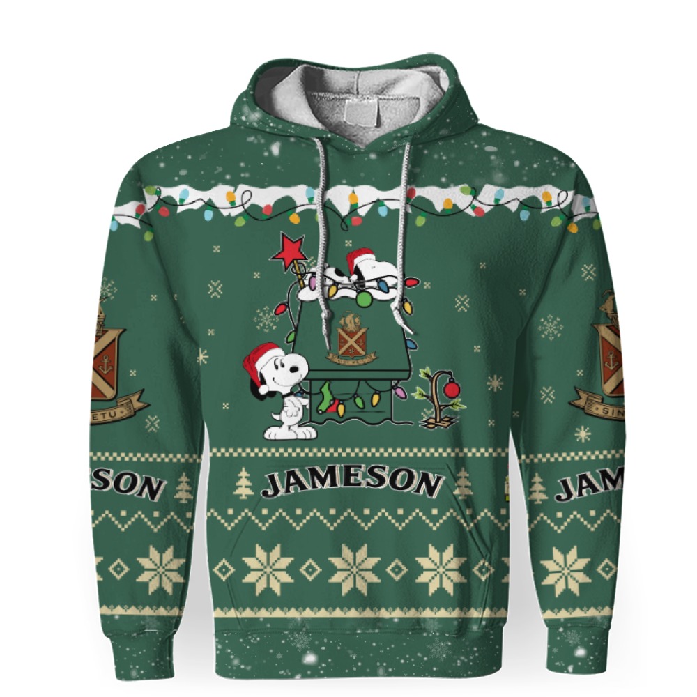 jameson american merry christmas snoopy house cute fan gift 3d unisex hoodie 1 Jameson American Merry Christmas, Snoopy House Cute Fan Gift-3D Unisex Hoodie - Image 1