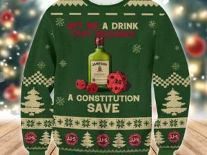 Jameson Constitution Save Ugly Christmas Sweater - Image 1