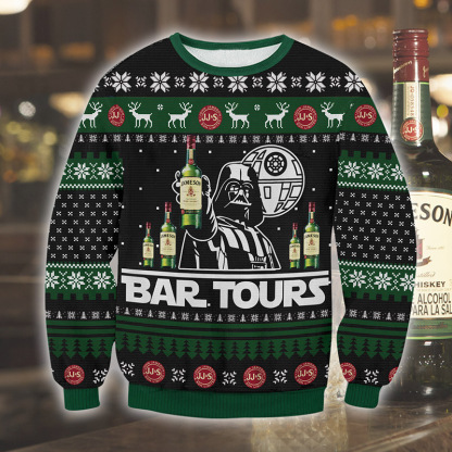 jameson cosmic battles ugly christmas sweater 1 Jameson Cosmic Battles Ugly Christmas Sweater - Image 1