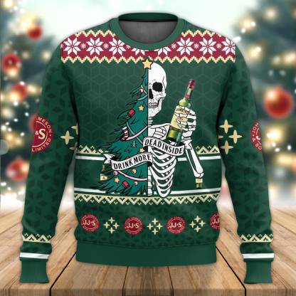 jameson dead inside ugly christmas sweater 1 Jameson Dead Inside Ugly Christmas Sweater - Image 1
