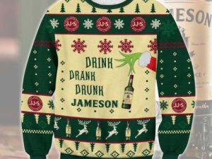 Jameson Drink Drank Drunk Ugly Christmas Sweater Holiday Gift - Image 1