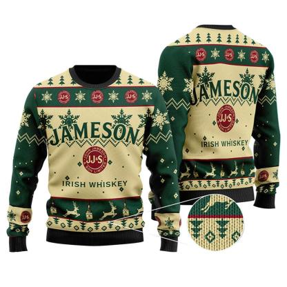 jameson irish whiskey ugly christmas sweater holiday gift 1 Jameson Irish Whiskey Ugly Christmas Sweater Holiday Gift - Image 1