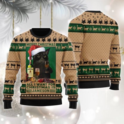 jameson is all i want for ugly christmas sweater 1 Jameson Is All I Want For Ugly Christmas Sweater - Image 1