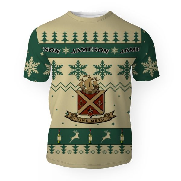 Jameson Merry Christmas Unisex Gift Fan-3D Unisex T-Shirt - Image 1