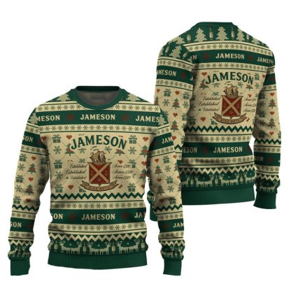 jameson snowing ugly christmas sweater 1 Jameson Snowing Ugly Christmas Sweater - Image 1