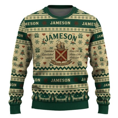 jameson snowing ugly christmas sweater 2 Jameson Snowing Ugly Christmas Sweater - Image 2