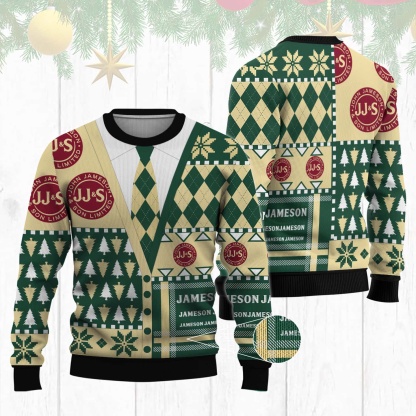jameson tie ugly christmas sweater 1 Jameson Tie Ugly Christmas Sweater - Image 1