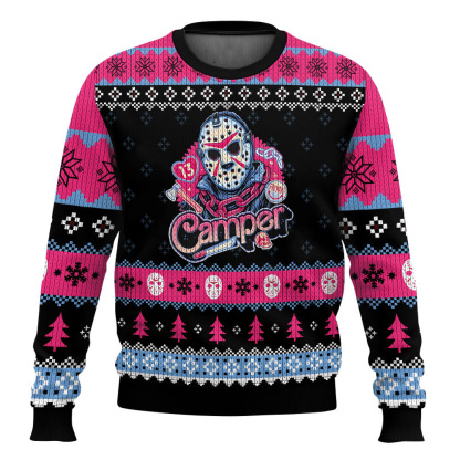 jason voorhees ugly christmas sweater 1 Jason Voorhees Ugly Christmas Sweater - Image 1