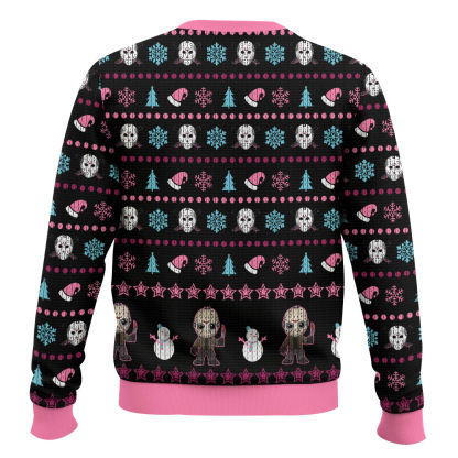 jason voorhees ugly christmas sweater holiday gift 2 Jason Voorhees Ugly Christmas Sweater Holiday Gift - Image 2