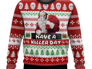 Jason Voorhees Ugly Christmas Sweater Present - Image 1