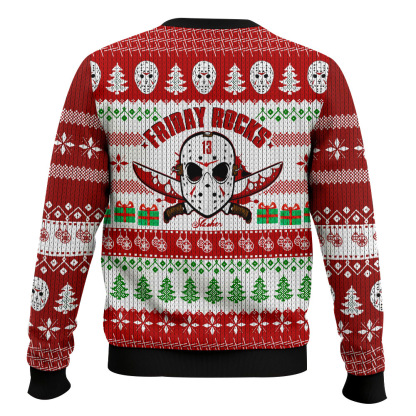 jason voorhees ugly christmas sweater present 2 Jason Voorhees Ugly Christmas Sweater Present - Image 2