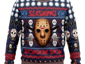 Jason Vorhees Friday The 13Th Ugly Christmas Sweater - Image 1