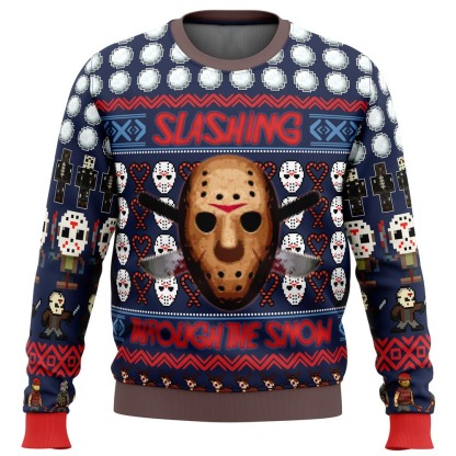 jason vorhees friday the 13th ugly christmas sweater 1 Jason Vorhees Friday The 13Th Ugly Christmas Sweater - Image 1