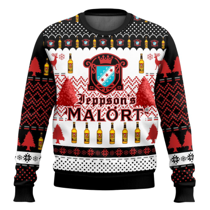jeppsons malort ugly christmas sweater 1 Jeppsons Malort Ugly Christmas Sweater - Image 1