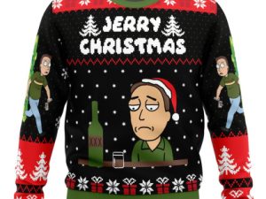 Jerry Christmas Rick And Morty Ugly Christmas Sweater - Image 1