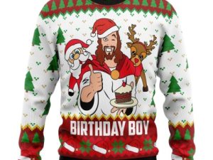 Jesus Birthday Boy Ugly Christmas Sweater Xmas Gift - Image 1