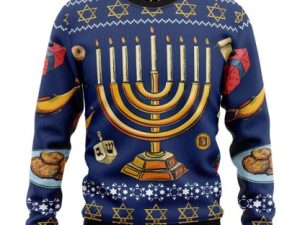 Jewish Hanukkah Ugly Christmas Sweater - Image 1
