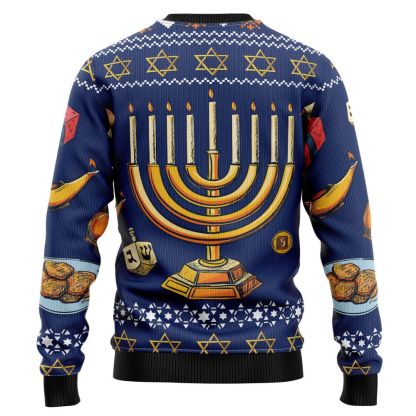 jewish hanukkah ugly christmas sweater 2 Jewish Hanukkah Ugly Christmas Sweater - Image 2