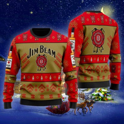 jim beam xmas ugly christmas sweater 1 Jim Beam Xmas Ugly Christmas Sweater - Image 1