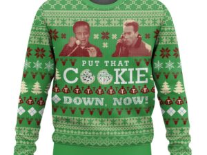 Jingle All The Way Put That Cookie Down Now Ugly Christmas Sweater - Image 1