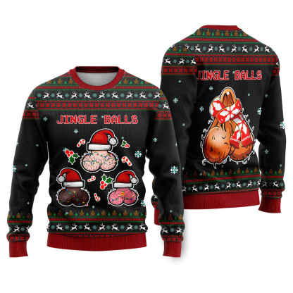 jingle balls funny ugly christmas sweater 1 Jingle Balls Funny Ugly Christmas Sweater - Image 1
