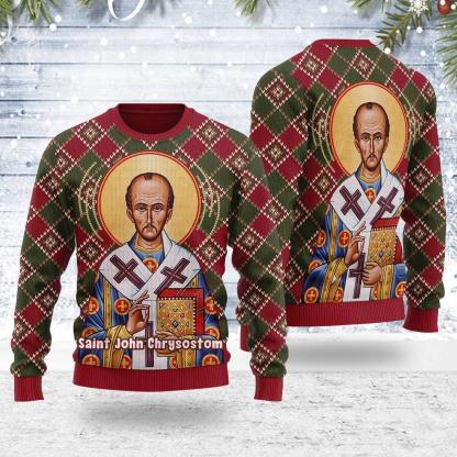 john the apostle ugly christmas sweater 1 John The Apostle Ugly Christmas Sweater - Image 1